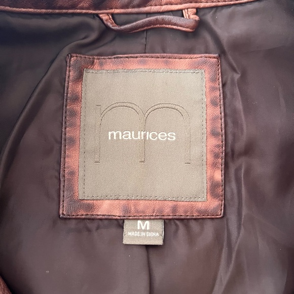 Women’s Maurices Brown Faux Leather Moto Jacket - Picture 6 of 9